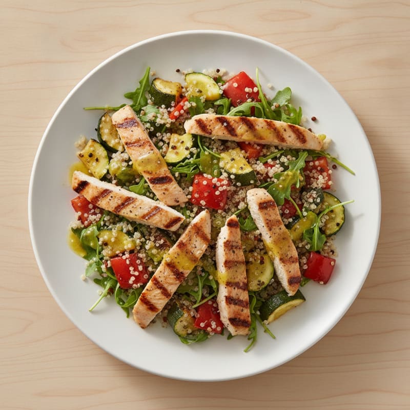 Grilled Chicken and Quinoa Salad with Roasted Vegetables