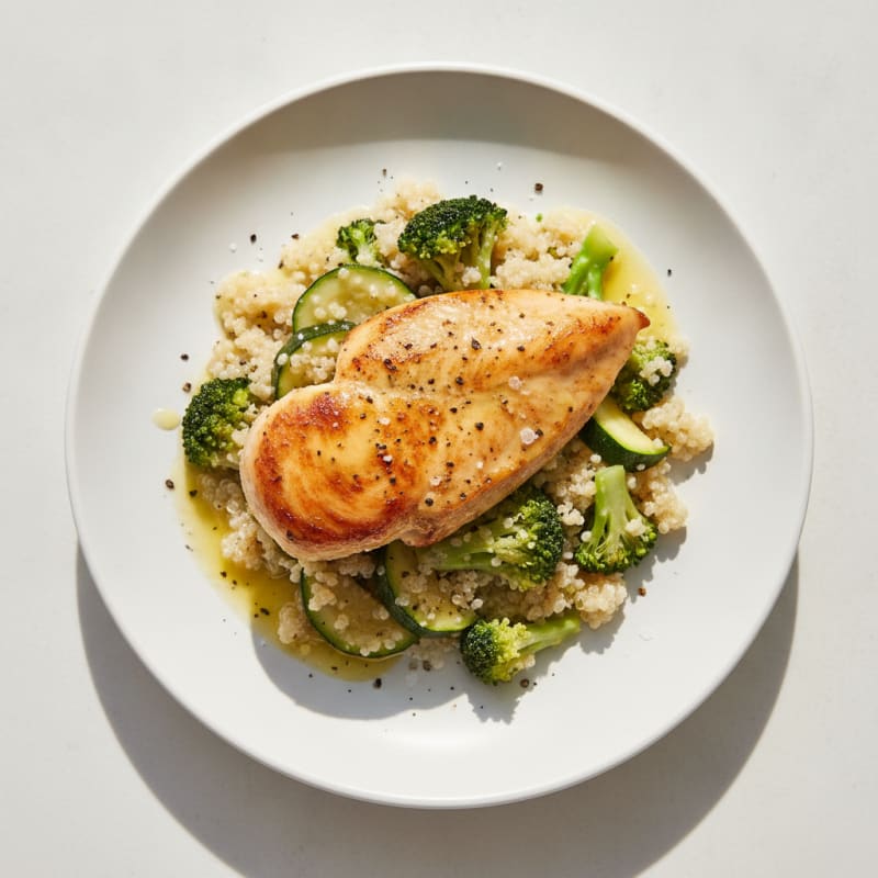 Lemon-Herb Chicken with Quinoa and Veggies