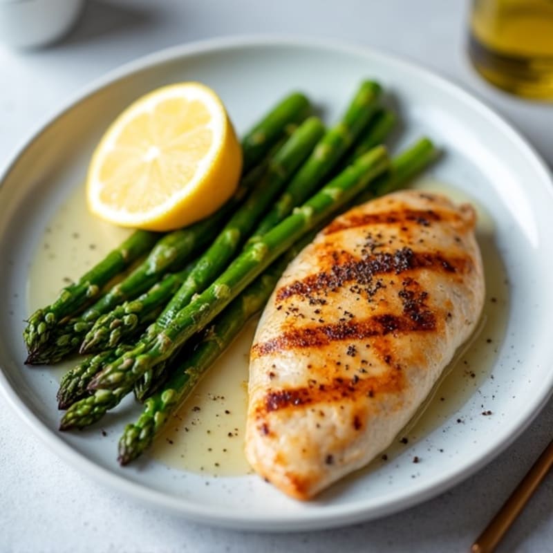Grilled Chicken Breast with Steamed Asparagus