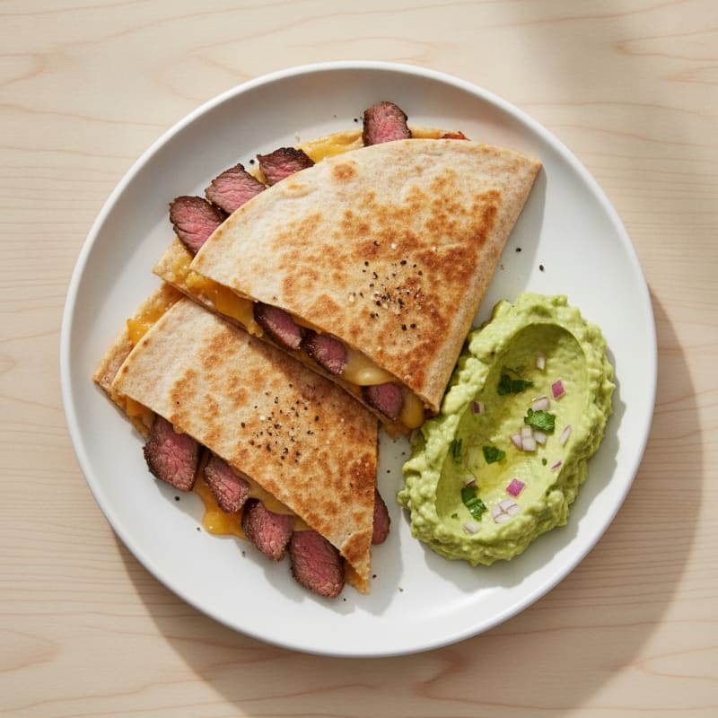 Carne Asada Quesadillas with Guacamole