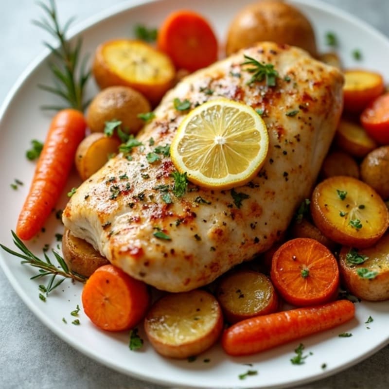 Sheet Pan Lemon-Herb Chicken with Roasted Root Vegetables