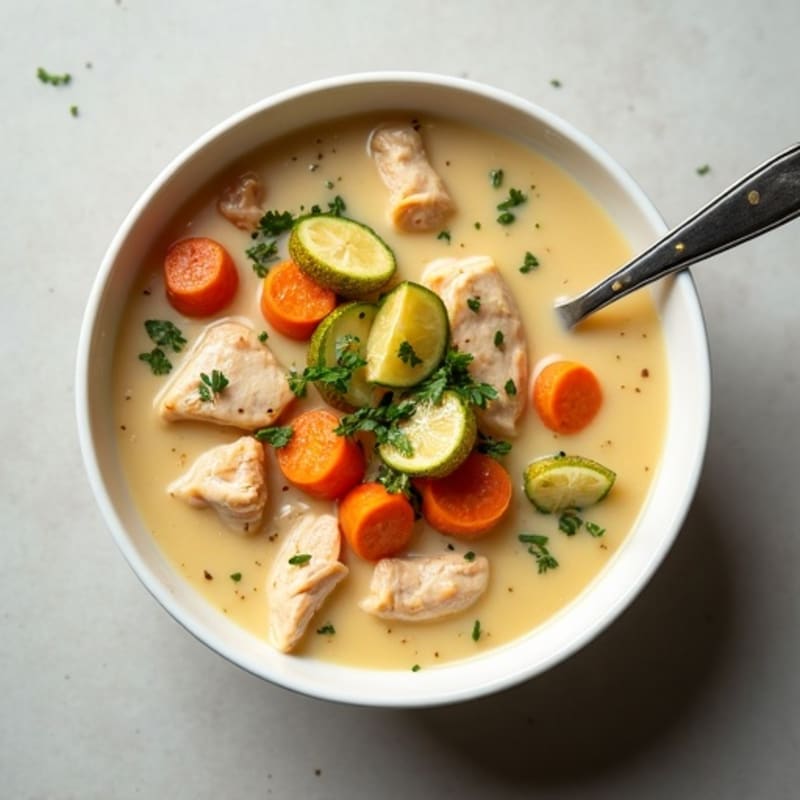 Creamy Chicken and Roasted Vegetable Soup