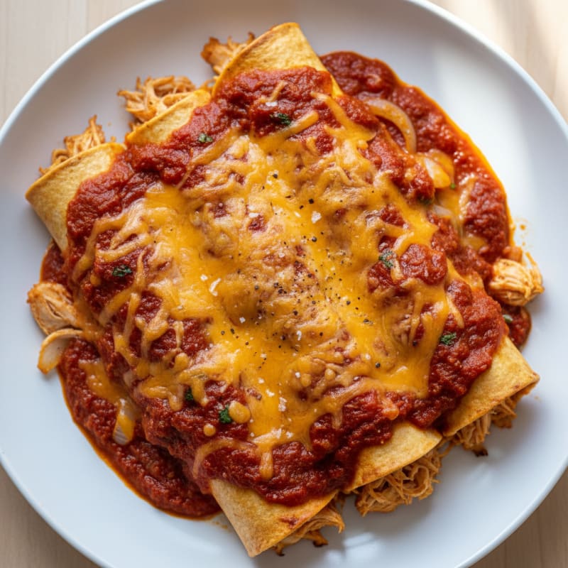 Chicken Enchiladas with Red Chili Sauce