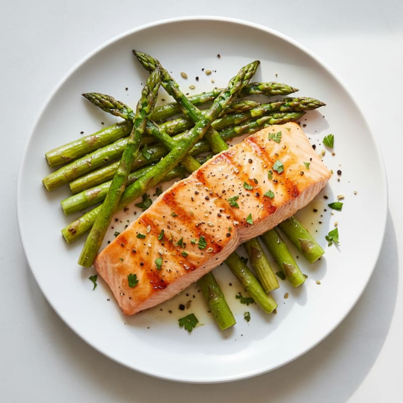 Lemon Herb Grilled Salmon with Asparagus