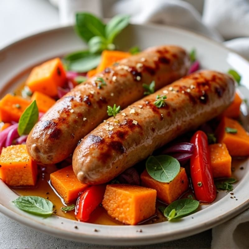 Herb-Roasted Sausage and Sweet Potato Sheet Pan Dinner