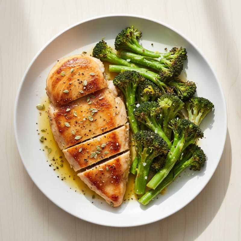 Crispy Lemon-Herb Chicken with Roasted Broccoli