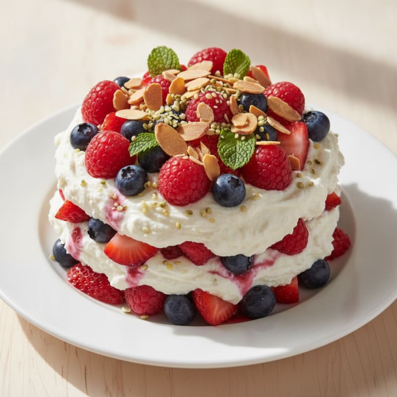 Greek Yogurt Protein Parfait with Mixed Berries