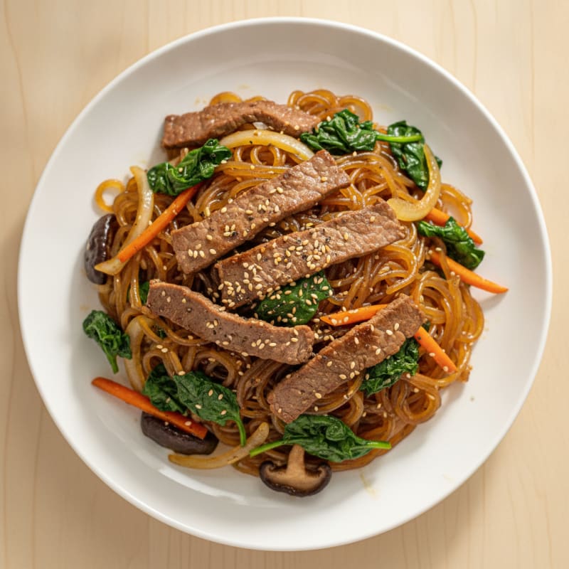 Korean Beef Japchae Noodles