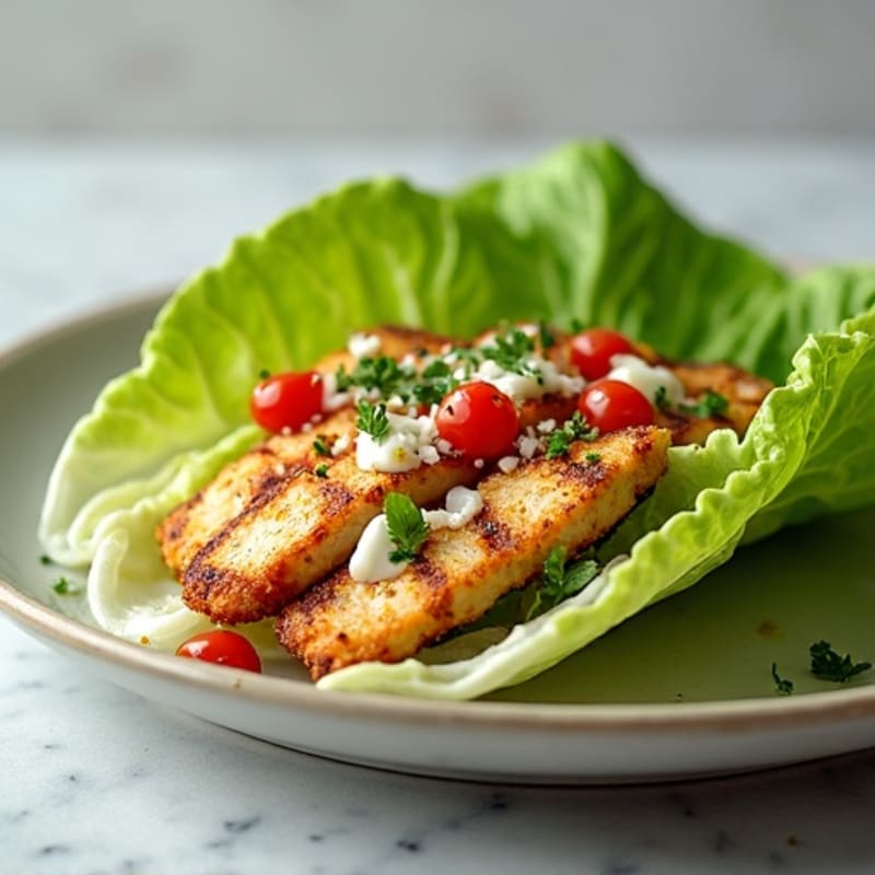 Crispy Grilled Chicken Caesar Lettuce Wrap