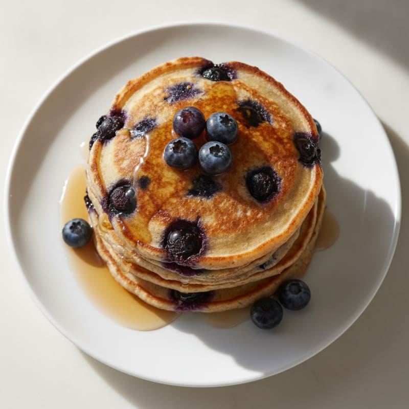 Blueberry Ricotta Protein Pancakes