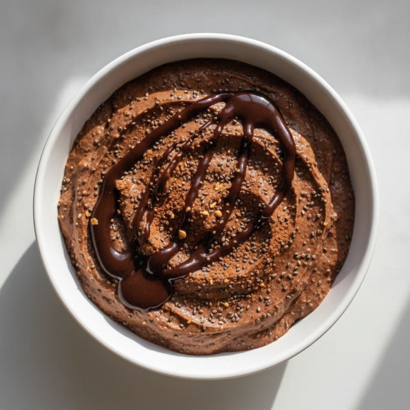Creamy Chocolate Protein Mousse with Silken Tofu and Chia Seeds