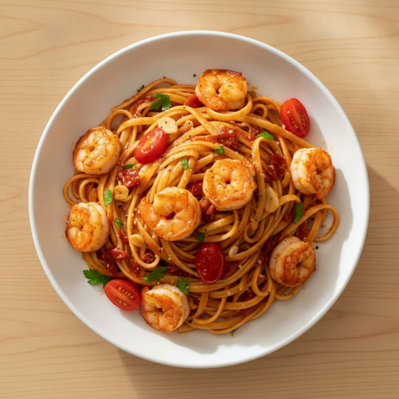 Spicy Calabrian Chili Shrimp Linguine