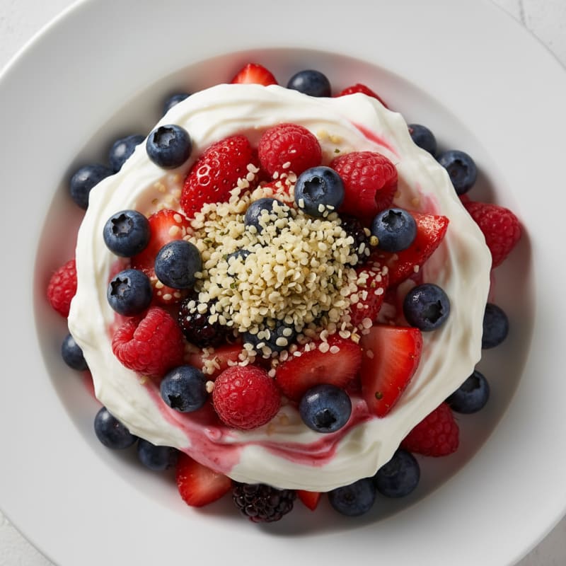 Greek Yogurt Protein Parfait with Mixed Berries