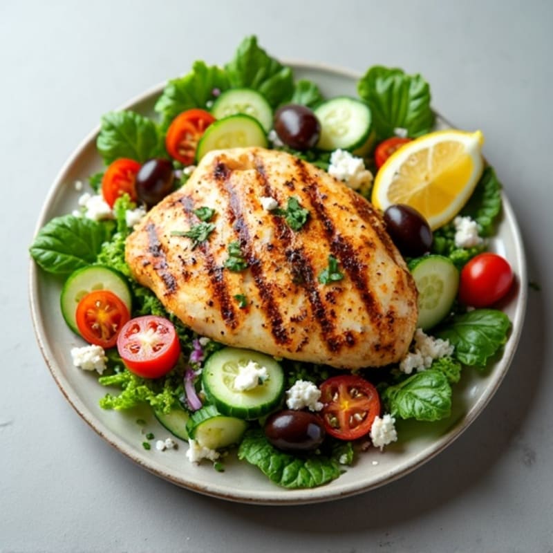 Crispy Fresh Cucumber Salad with Grilled Chicken