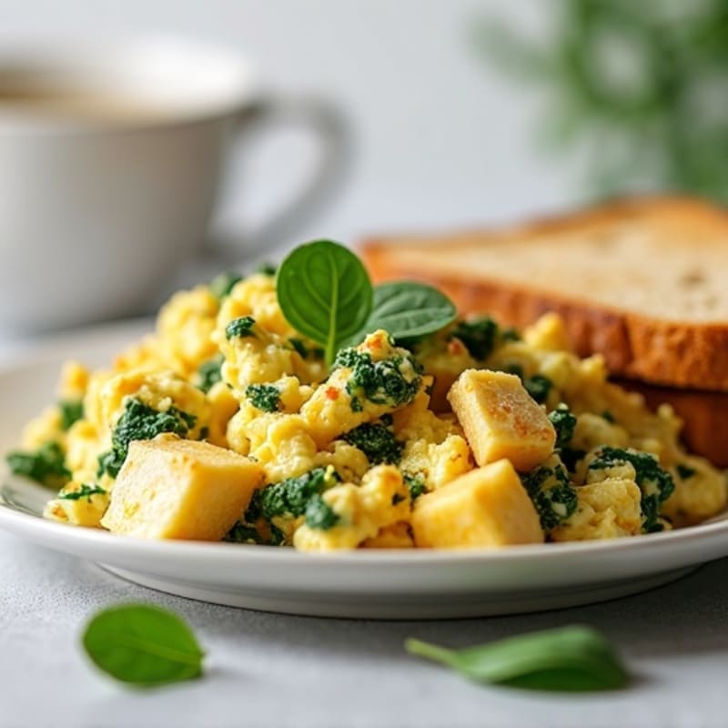 Egg White and Turkey Scramble with Spinach