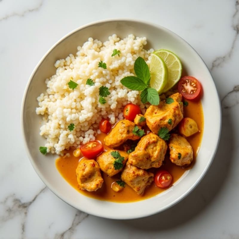 Creamy Coconut Chicken Curry with Cauliflower Rice
