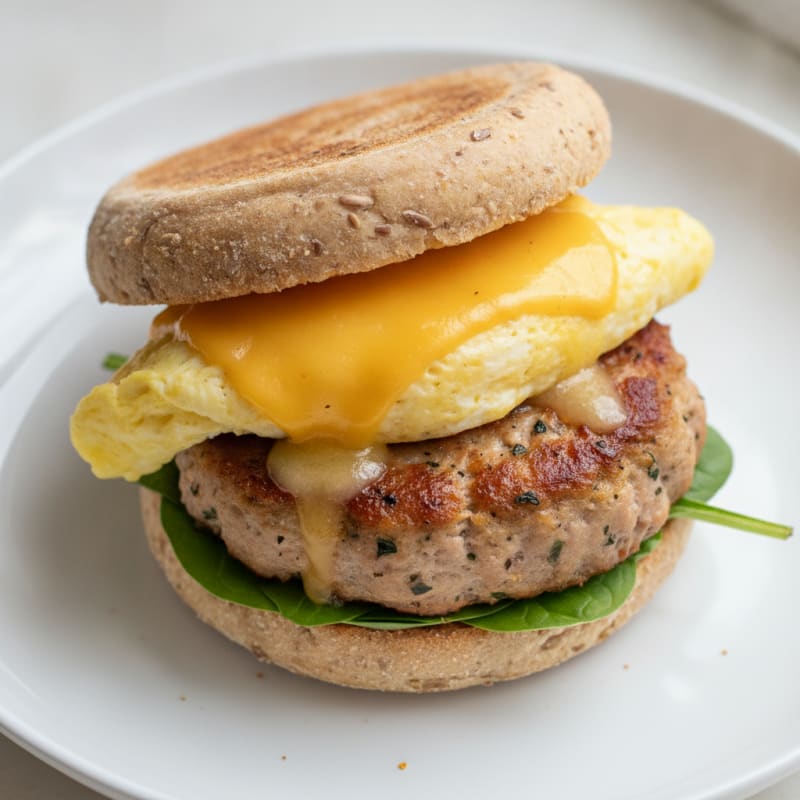 Savory Turkey Sausage Breakfast Sandwich