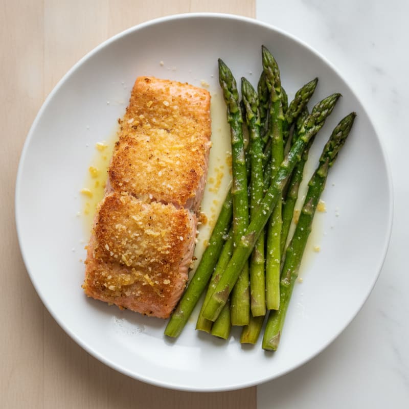 Airfried Crispy Salmon Fillet with Roasted Asparagus