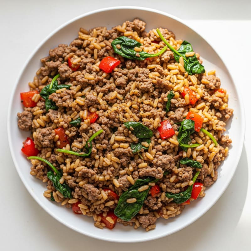 Savory Ground Beef and Rice Skillet