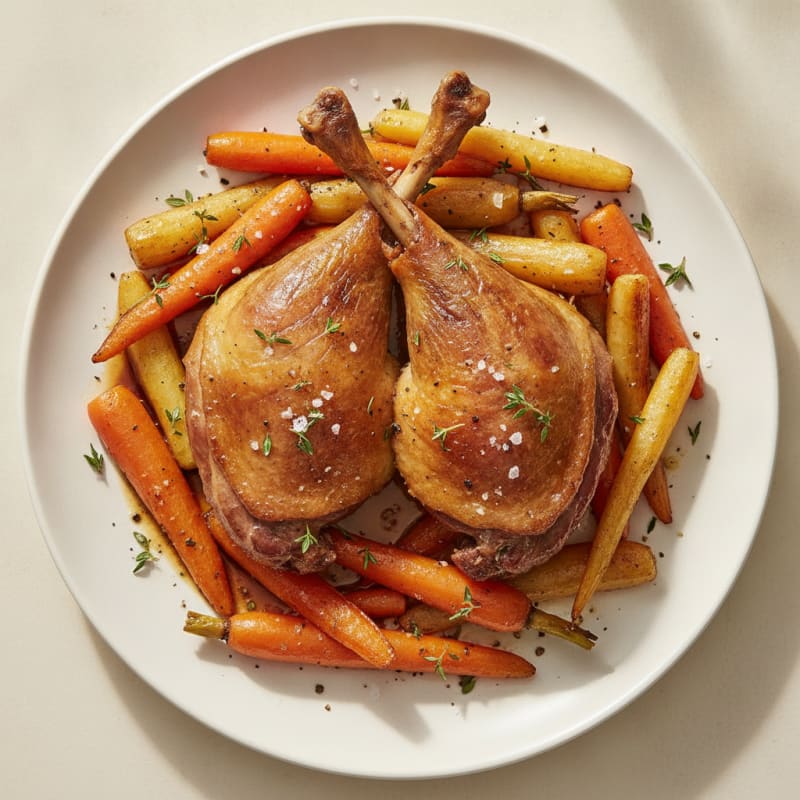 Duck Confit with Roasted Root Vegetables