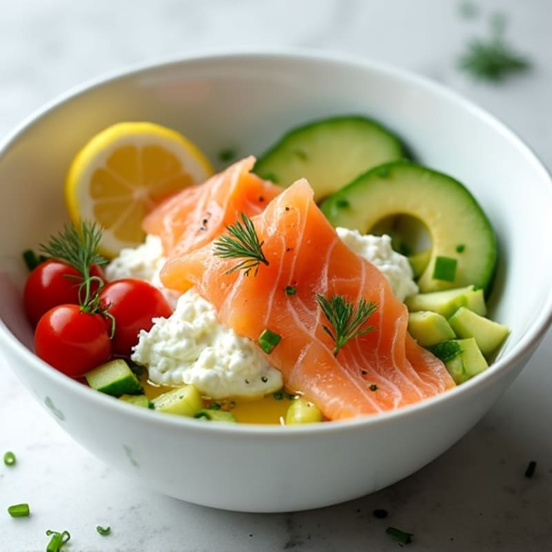 Silky Cottage Cheese and Smoked Salmon Bowl with Fresh Herbs