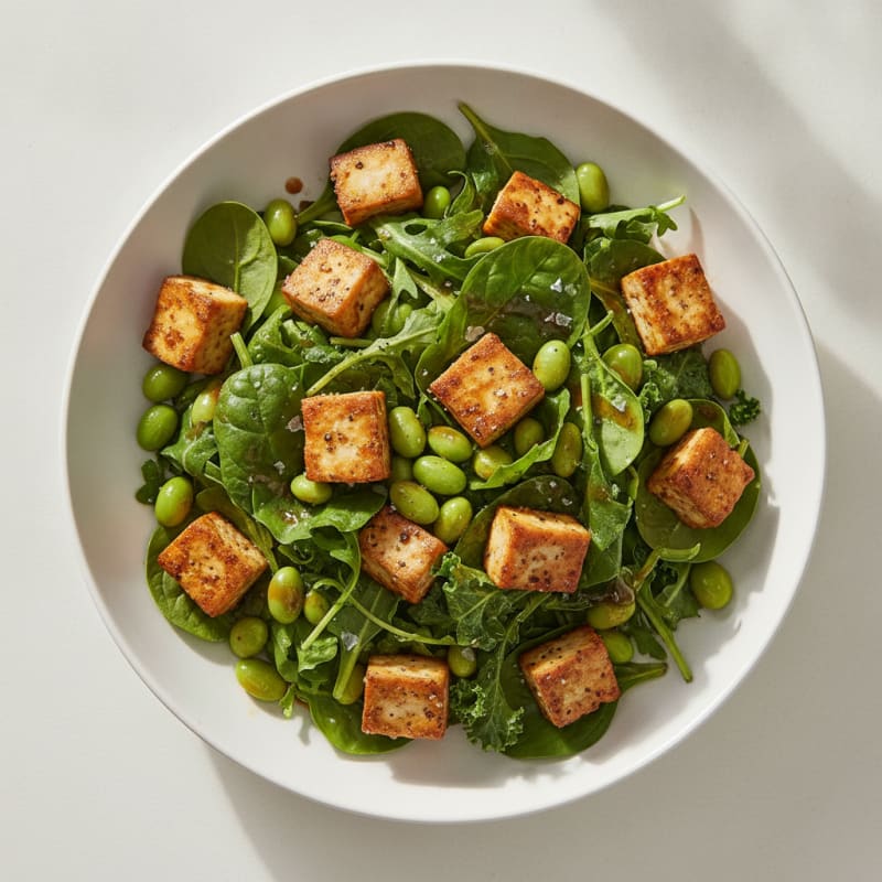 Garlic-Soy Tofu Edamame Salad