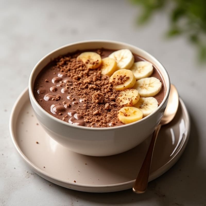 Creamy Chocolate Peanut Butter Protein Smoothie Bowl
