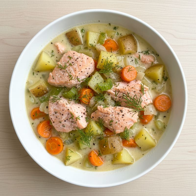 Hearty Salmon and Vegetable Chowder