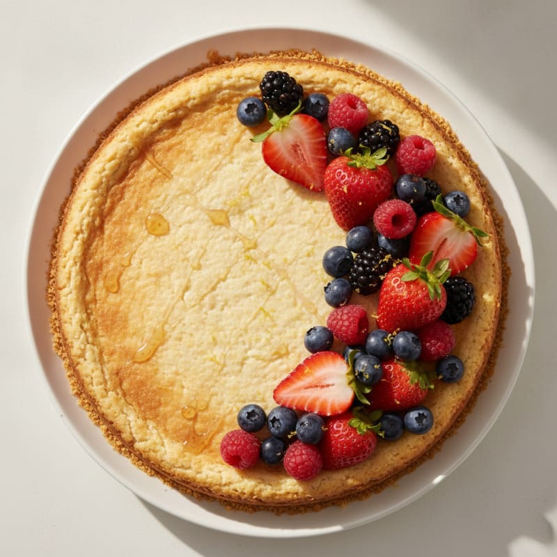 Cottage Cheese Protein Cheesecake with Fresh Berries