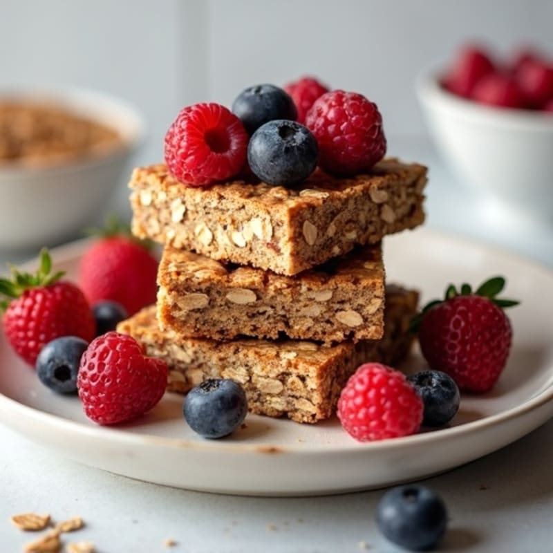 Cinnamon-Maple Baked Oat Bars with Fresh Berries