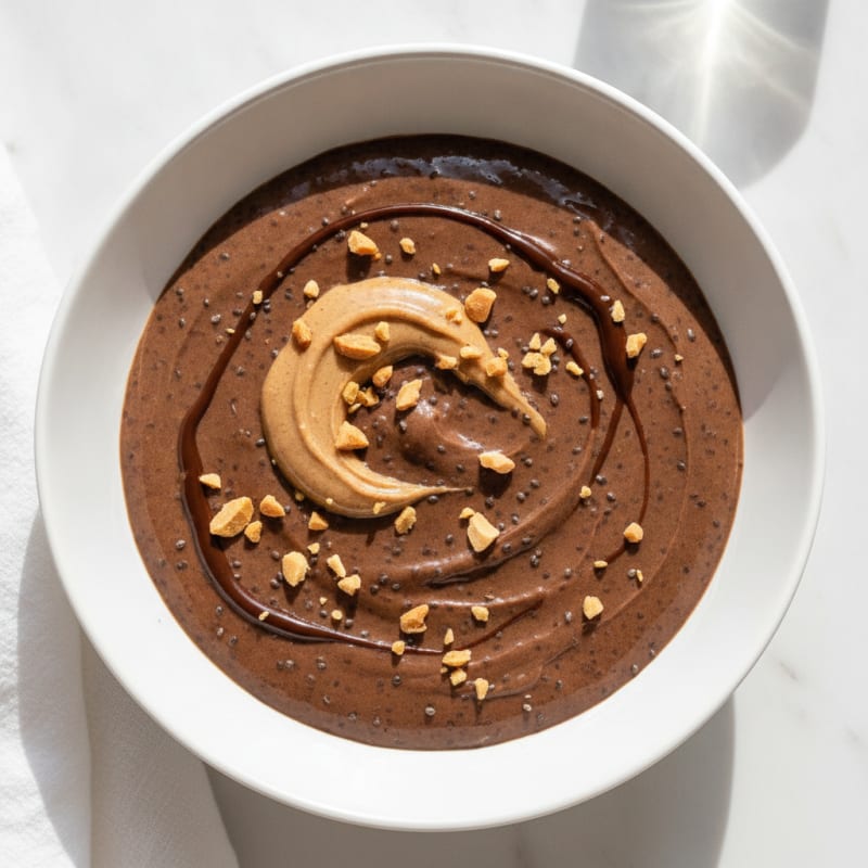 Silky Chocolate Protein Pudding with Chia Seeds
