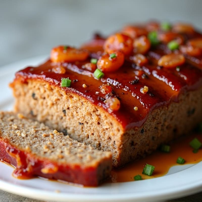 Lean BBQ Meatloaf with Crispy Bacon Topping