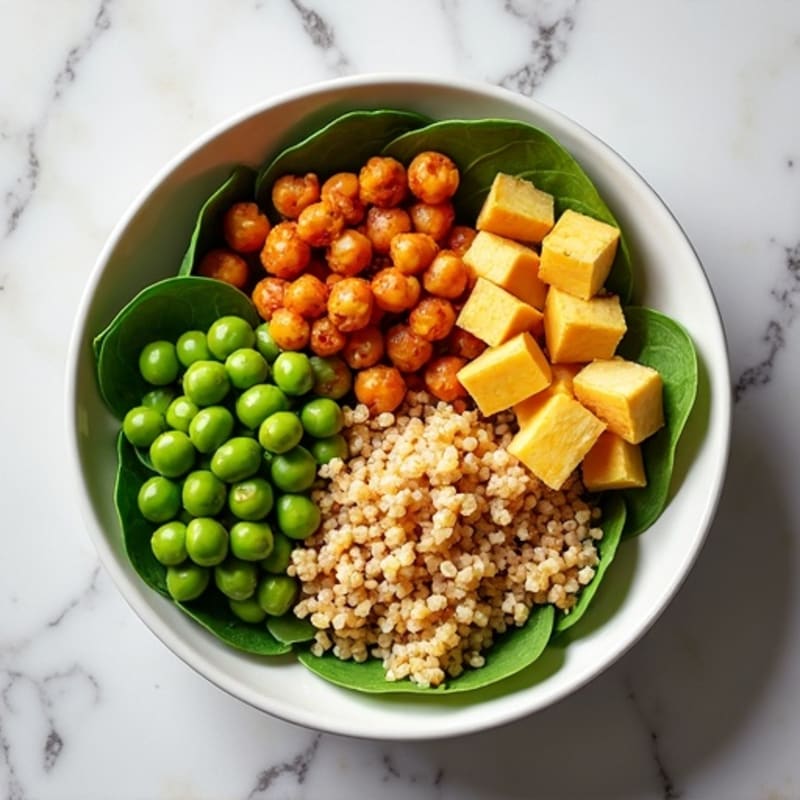 Crispy Chickpea and Quinoa Bowl with Lemon Tahini Dressing