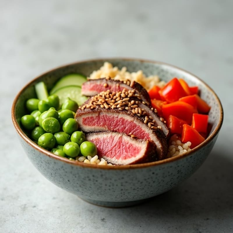 Sesame-Soy Tuna Poke Bowl with Fresh Veggies