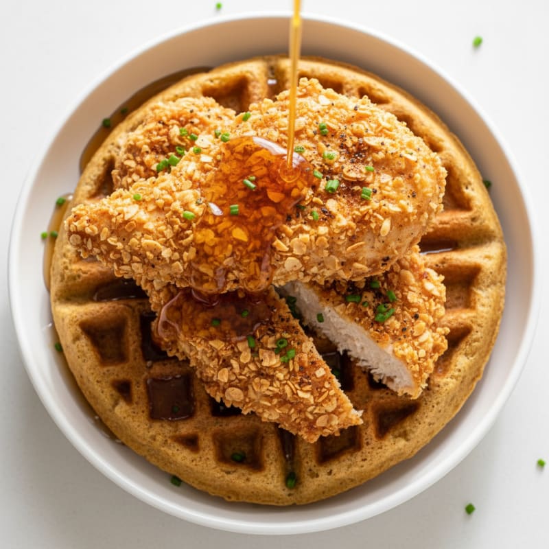 Golden Crispy Chicken and Waffles