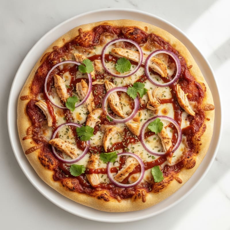 High-Protein BBQ Chicken Pizza with Red Onion