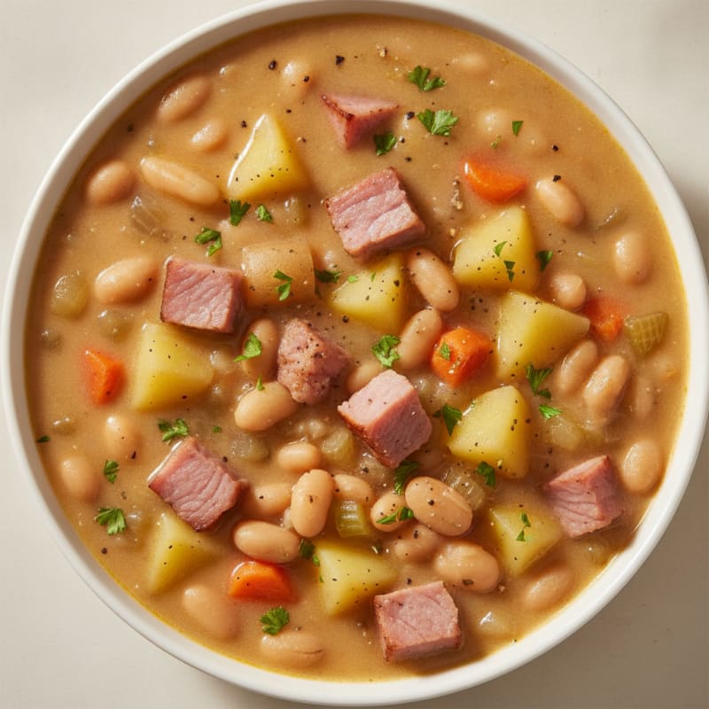 Hearty Ham and Potato Bean Soup