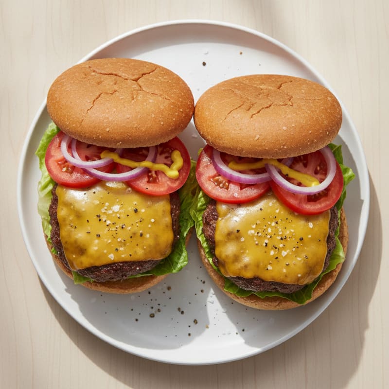 Classic Beef Burgers with Toasted Buns