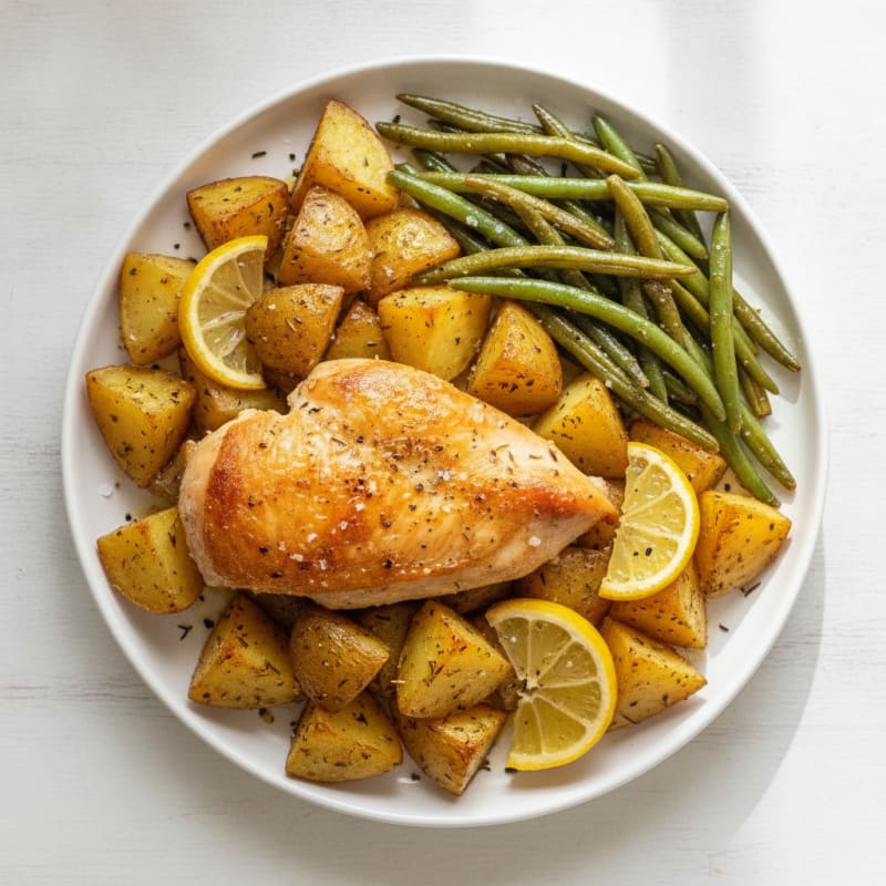 Garlic Herb Roasted Chicken with Potatoes