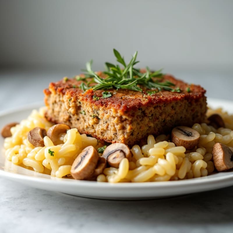 Herb-Crusted Turkey Meatloaf with Mushroom Gravy