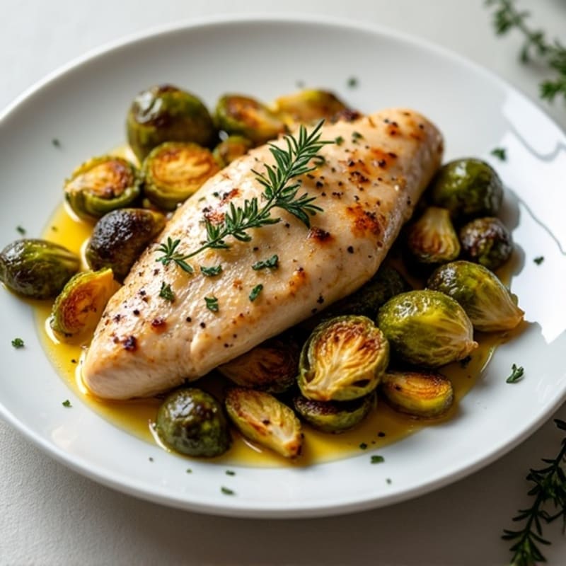 Herb-Roasted Chicken with Crispy Brussels Sprouts