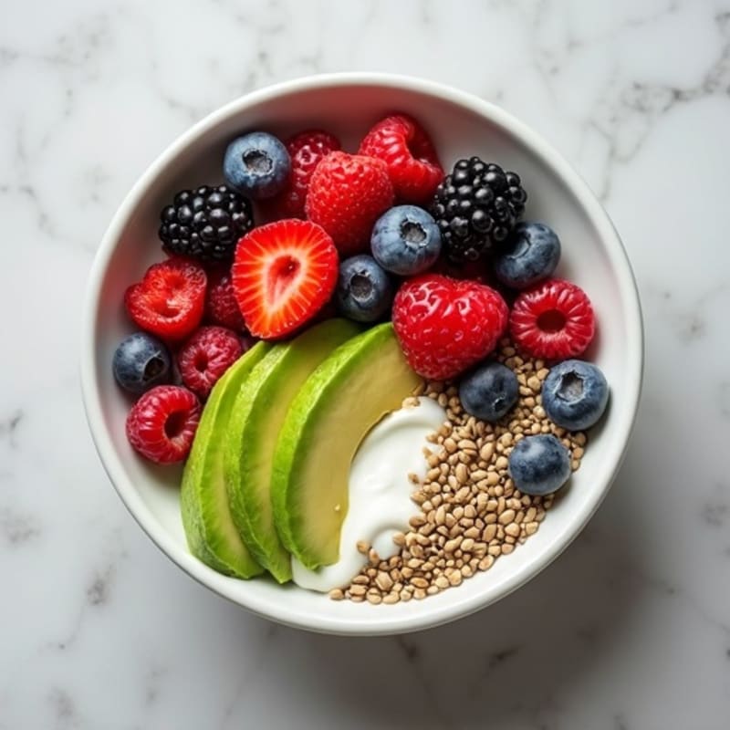 Creamy Avocado Bowl with Fresh Berries