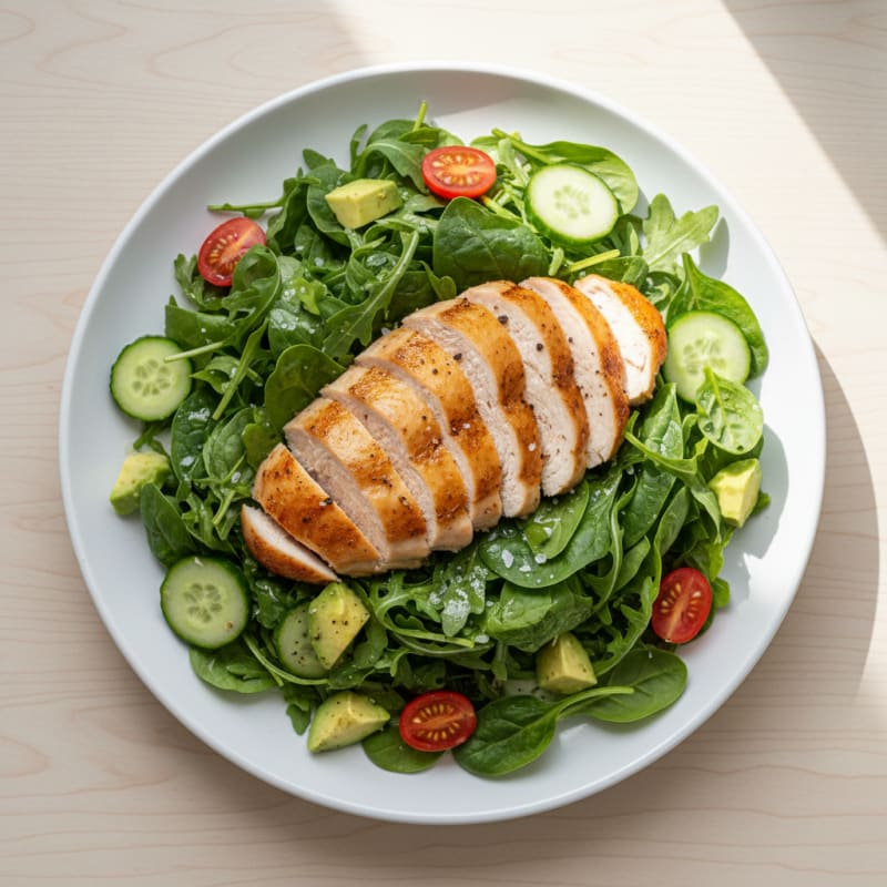Herb-Roasted Chicken with Arugula and Spinach Salad