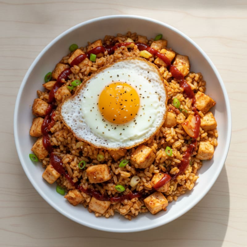 Kimchi Fried Rice with Fried Egg