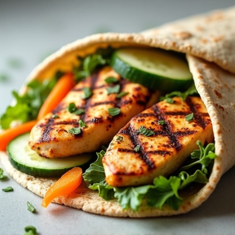 Herb-Grilled Chicken and Crispy Vegetable Wrap
