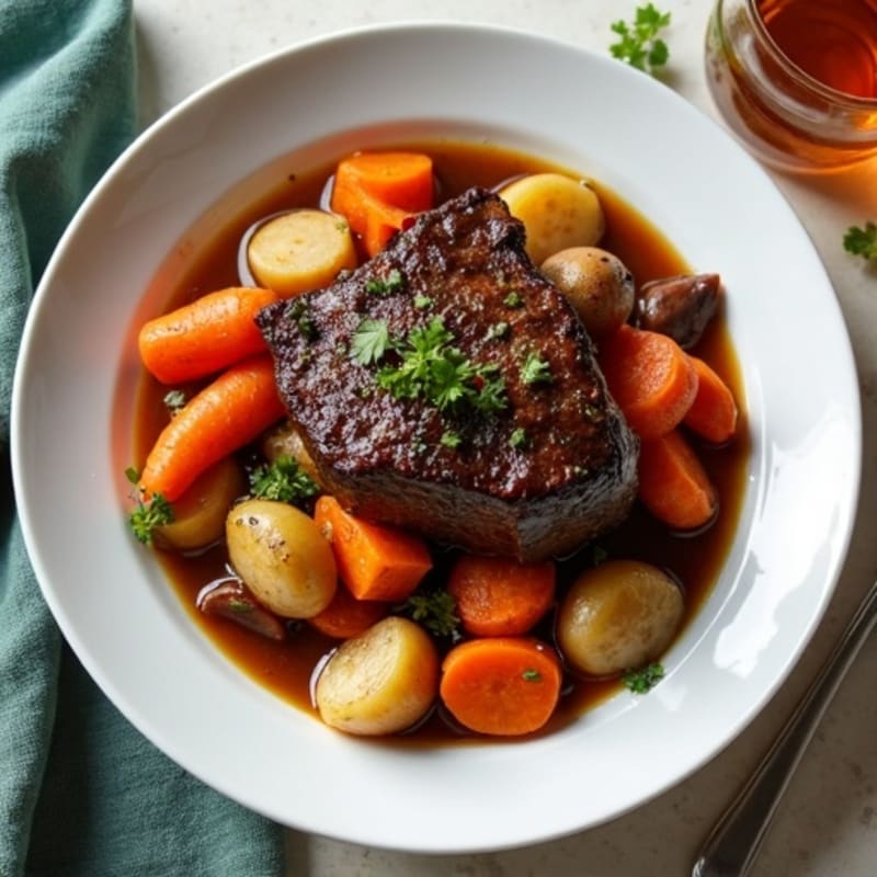 Fall-Apart Braised Short Ribs with Roasted Root Vegetables