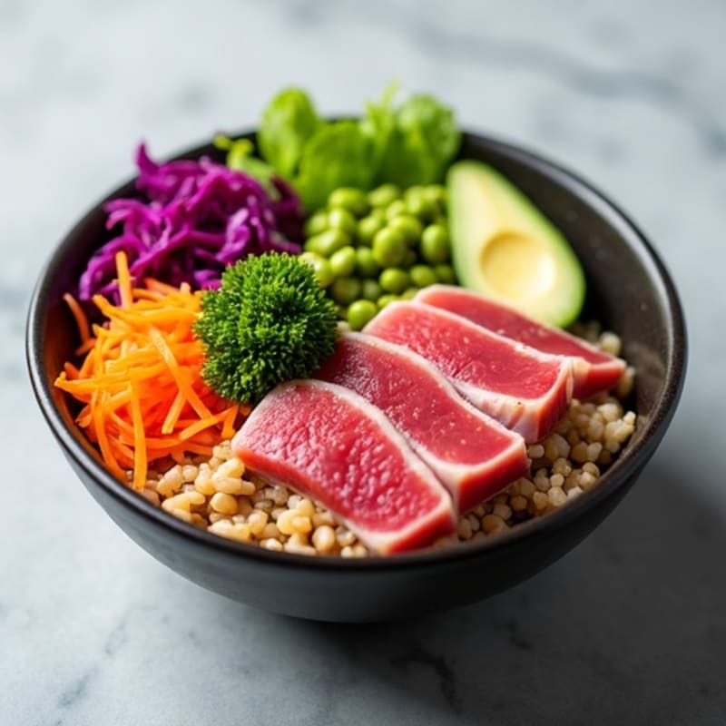 Fresh Tuna Poke Bowl with Vibrant Vegetables