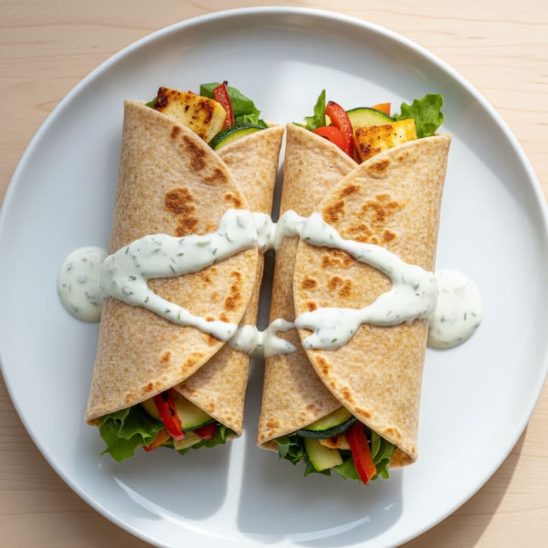 Zesty Grilled Halloumi and Veggie Wraps