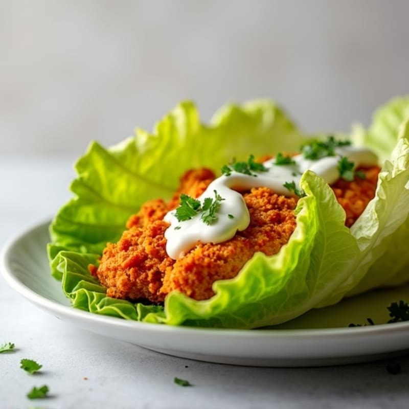 Crispy Buffalo Chicken Lettuce Wrap