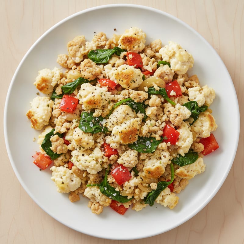 Turkey and Bell Pepper Egg White Scramble